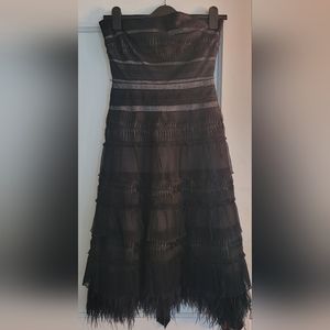 BCBG MaxAzria strapless black lace dress